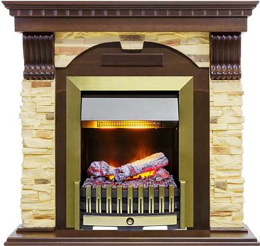 Dimplex Dublin очаг Danville Antique Brass FB2 темный дуб/сланец белый_4