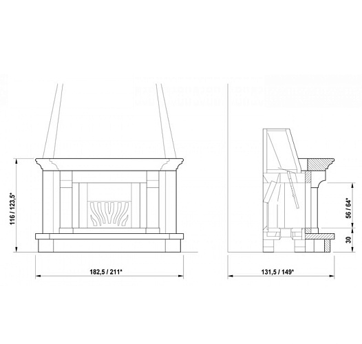 Облицовка BOLZANO corner (Palazzetti)_2 Облицовка BOLZANO corner (Palazzetti)_2